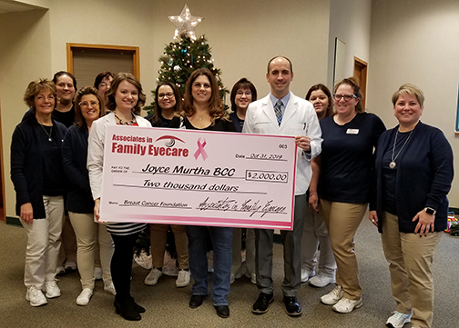 Associates in Family Eyecare JMBCC Donation 2019
